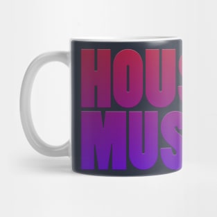 HOUSE MUSIC-Red/Blue Text Mug